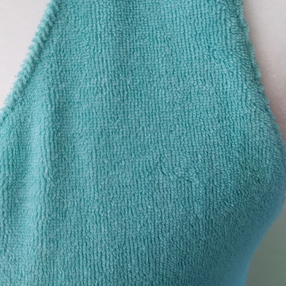 NEW Erika Taylor Intimates Halter Dress / Beach Cover Up Terrycloth S Green - Picture 12 of 16